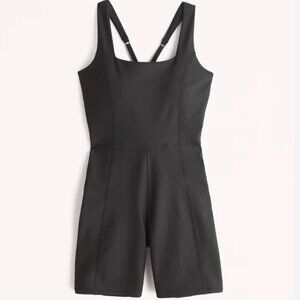 NWOT Abercrombie YPB Black sculptLUX Squareneck Onesie Sold Out Size Small